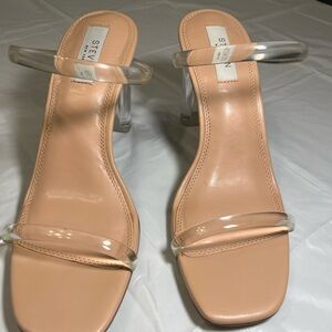 Steve Madden Nude Heels with Clear Straps